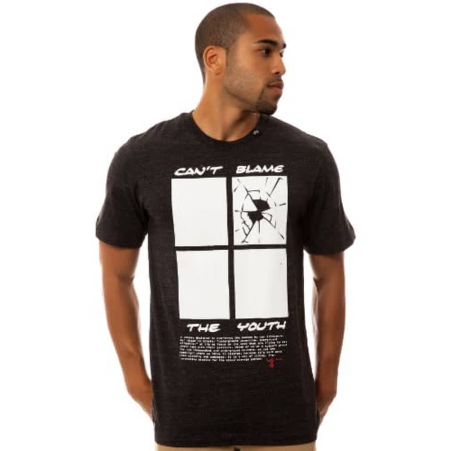 LRG Men's Blame The Youth T-Shirt, Black Heather, XX-Large for $19