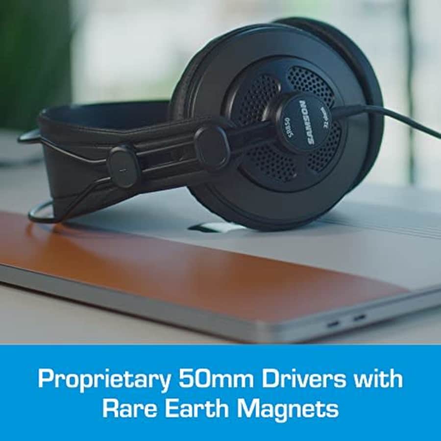 Samson Technologies SR850 Semi Open-Back Studio Reference Headphones, Black for $40 Samson Technologies SR850 Semi Open-Back Studio Reference Headphones, Black for $40