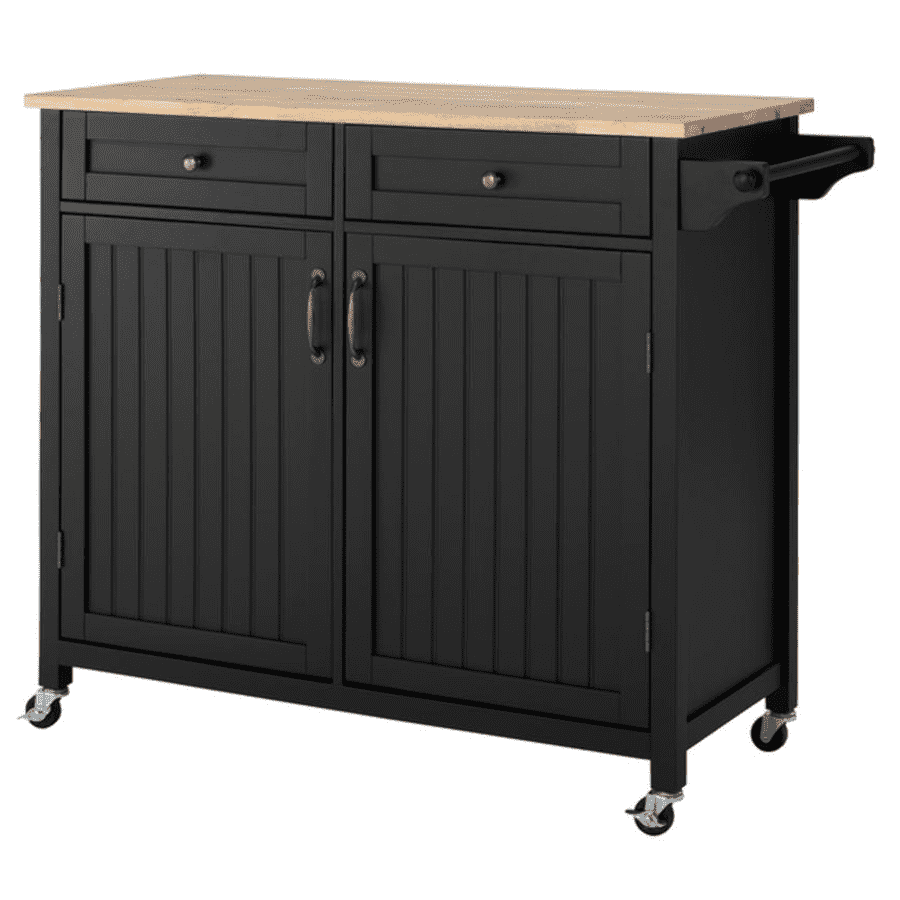 StyleWell Bainport Kitchen Cart w/ Rubberwood Butcher Block Top for $169 StyleWell Bainport Kitchen Cart w/ Rubberwood Butcher Block Top for $169