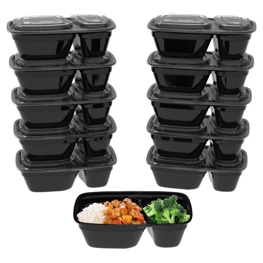 Classic Cuisine 2-Compartment Meal Prep Container 10-Pack for $10