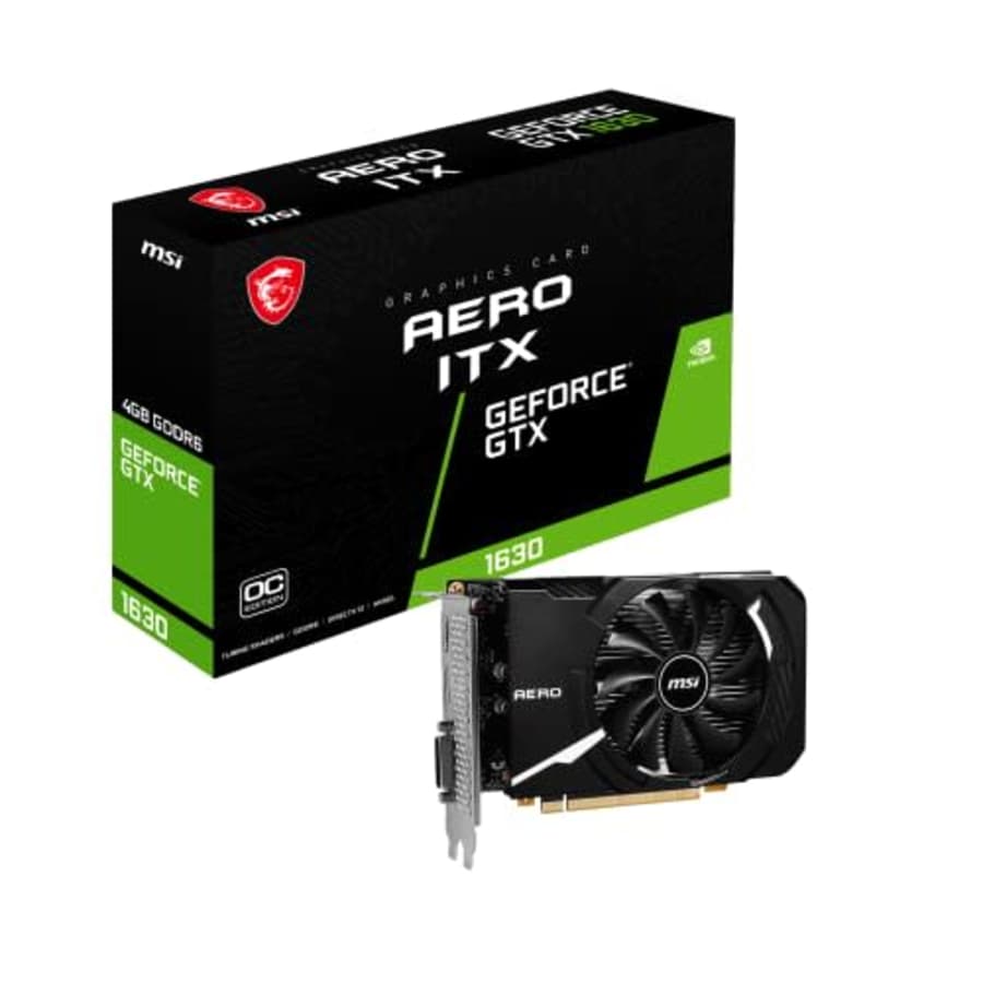 MSI Gaming GeForce GTX 1630 4GB GDRR6 64-Bit HDMI/DP/DVI Single Fan OC ITX Graphics Card (GTX 1630 for $169