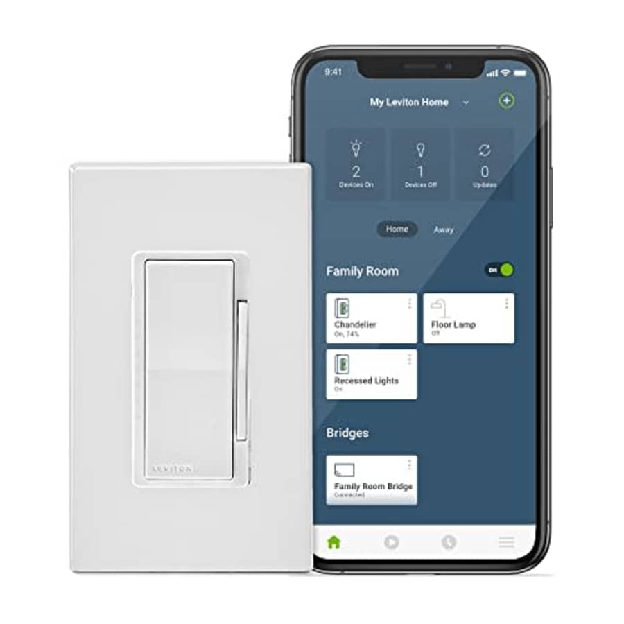 Leviton No-Neutral Decora Smart Dimmer Switch, Requires MLWSB Wi-Fi Bridge (Sold Seperate) to Work for $43 Leviton No-Neutral Decora Smart Dimmer Switch, Requires MLWSB Wi-Fi Bridge (Sold Seperate) to Work for $43