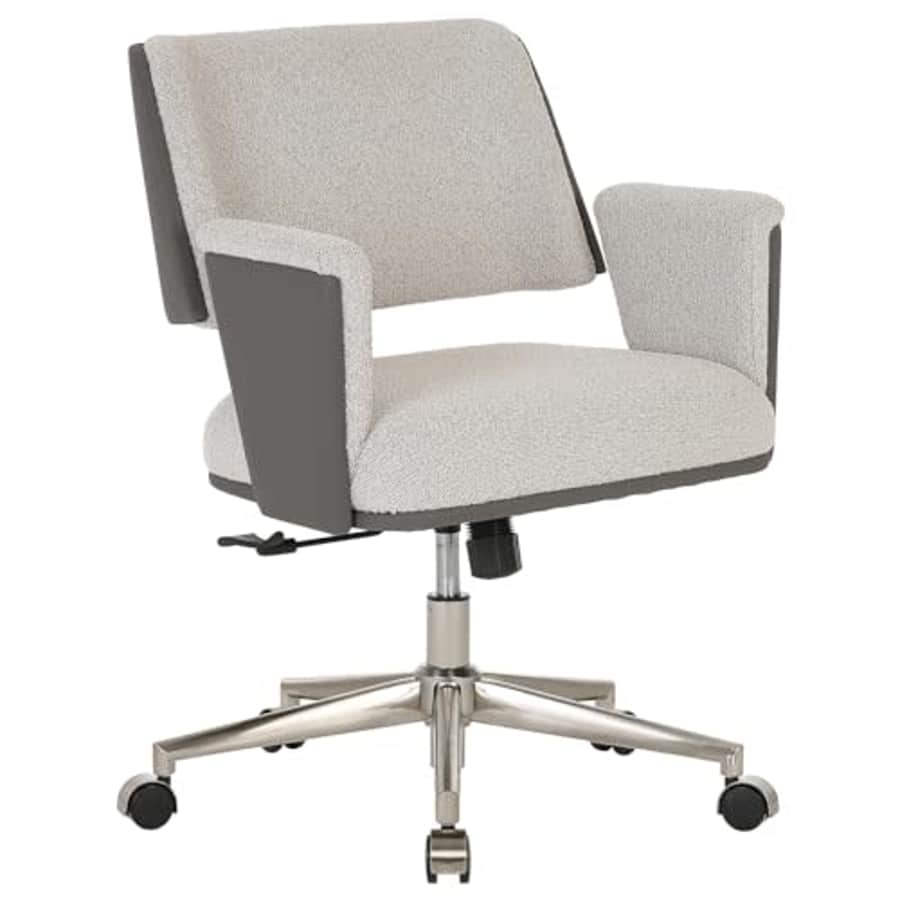 Realspace Modern Comfort Picali Boucl Fabric/Vegan Leather Low-Back Task Chair, White for $140
