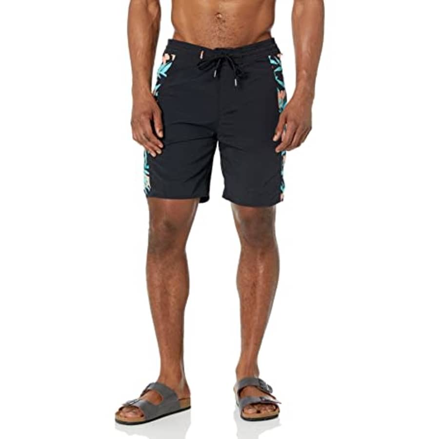 Quiksilver Men's Standard Cliffside Solid Board Short Swim Trunk, Black, 36 for $41
