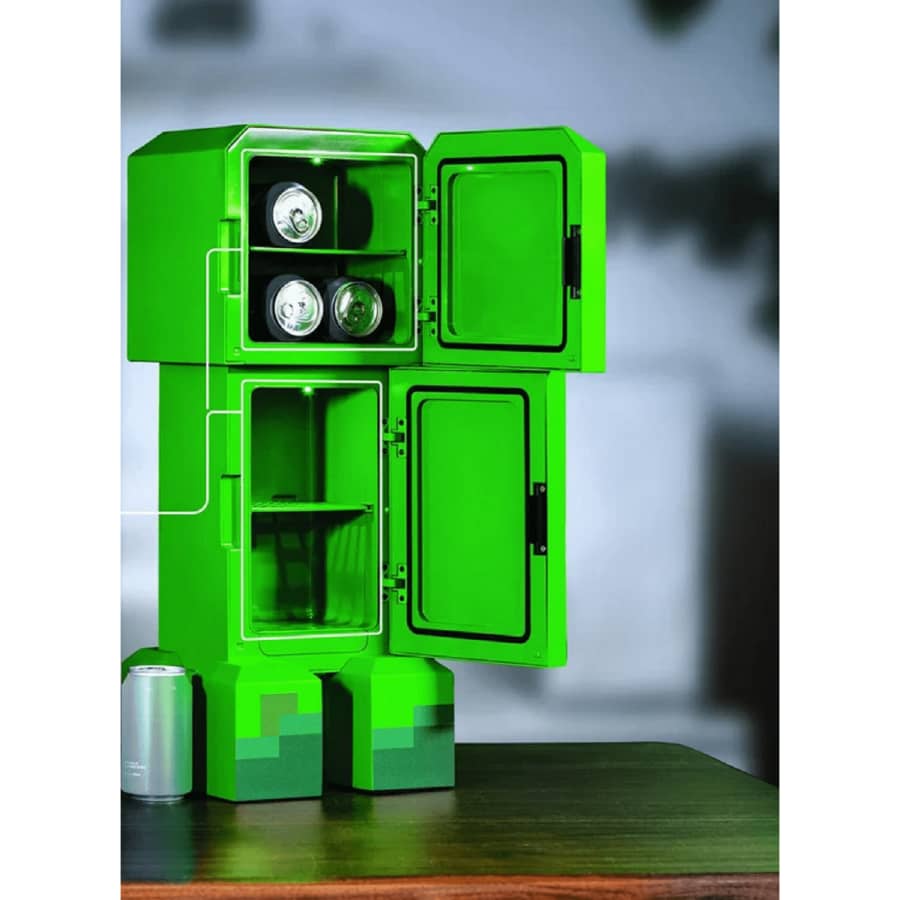Minecraft Green Creeper Body 12-Can Mini Fridge for $38 Minecraft Green Creeper Body 12-Can Mini Fridge for $38