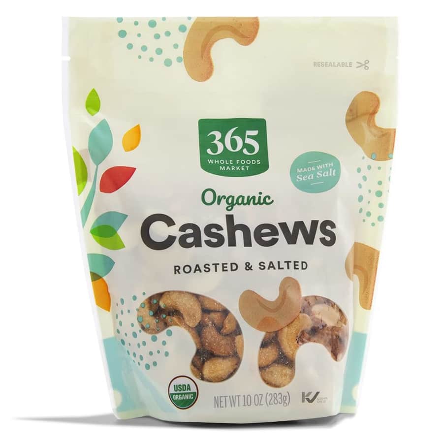 365 by Whole Foods Market 10-oz. Organic Cashews for $5