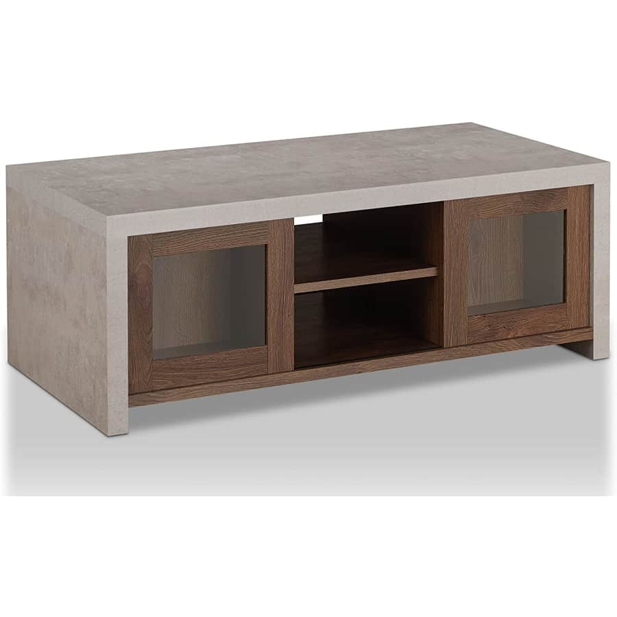 ioHomes Heber Industrial Storage Coffee Table w/ Sliding Door Cabinets for $209