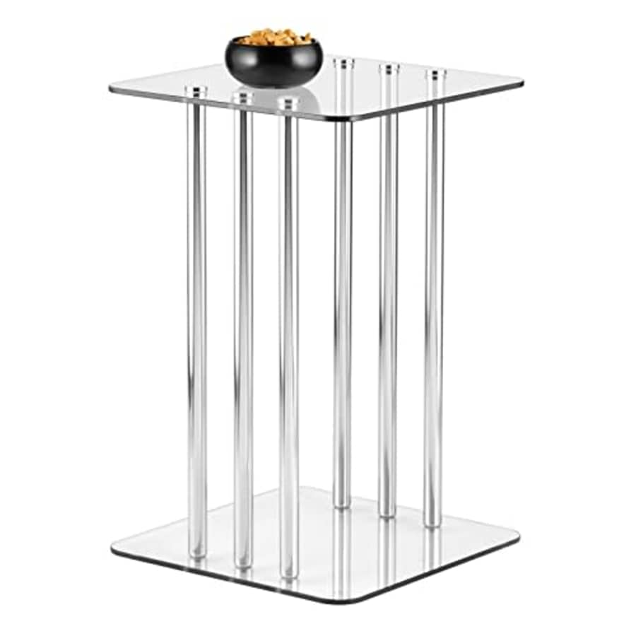 mDesign Square Glass Top Side Table - Modern Decorative Accent End Metal Nightstand Furniture for for $73 mDesign Square Glass Top Side Table - Modern Decorative Accent End Metal Nightstand Furniture for for $73