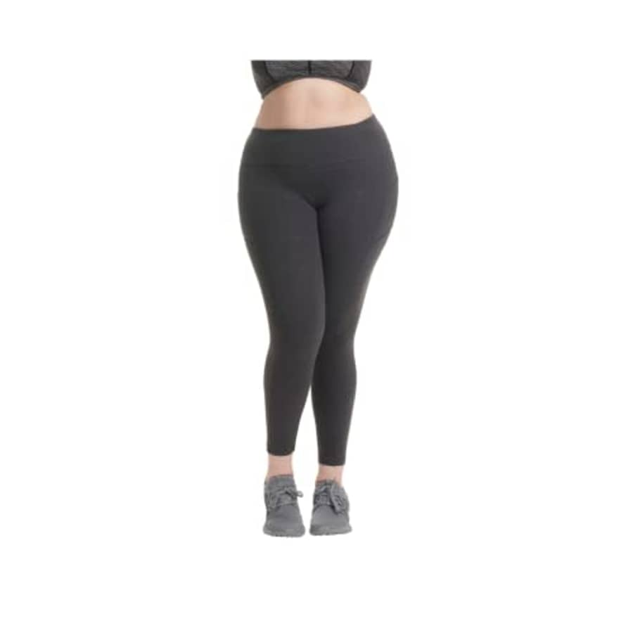 Spalding Women's Size Activewear Cotton Blend 25.5" Inseam Legging with Pockets, Charcoal Heather, for $28