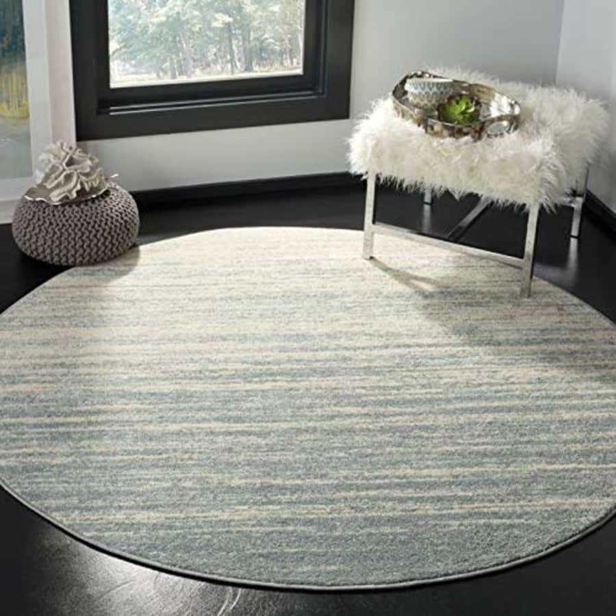 SAFAVIEH Adirondack Collection 7' Round Slate / Cream ADR113T Modern Ombre Non-Shedding Dining Room for $79 SAFAVIEH Adirondack Collection 7' Round Slate / Cream ADR113T Modern Ombre Non-Shedding Dining Room for $79