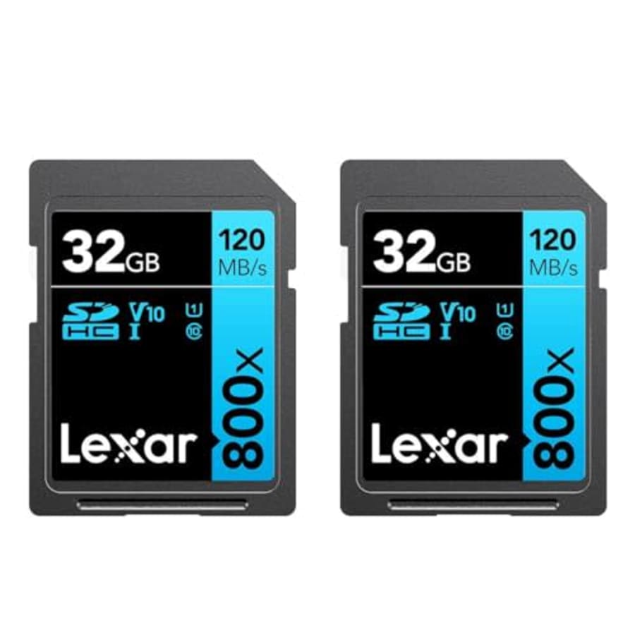 Lexar High-Performance 800x 32GB (2-Pack) SDHC UHS-I Memory Cards, C10, U1, V10, Full-HD & 4K for $20