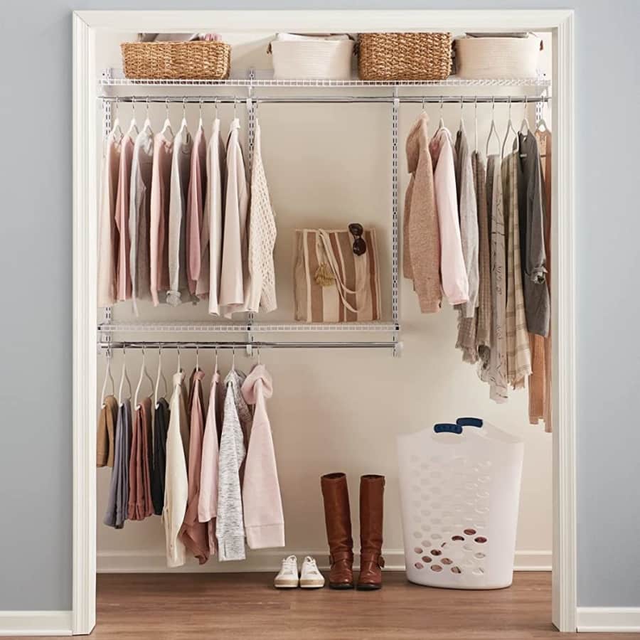 Rubbermaid 3-to-6-Foot Classic Custom Closet Kit for $99 Rubbermaid 3-to-6-Foot Classic Custom Closet Kit for $99