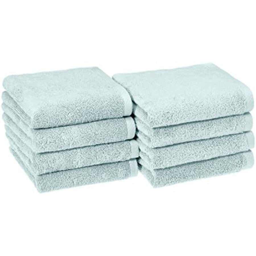 Amazon Basics Quick-Dry, Luxurious, Soft, 100% Cotton Towels, Ice Blue - Set of 8 Hand Towels for $21 Amazon Basics Quick-Dry, Luxurious, Soft, 100% Cotton Towels, Ice Blue - Set of 8 Hand Towels for $21