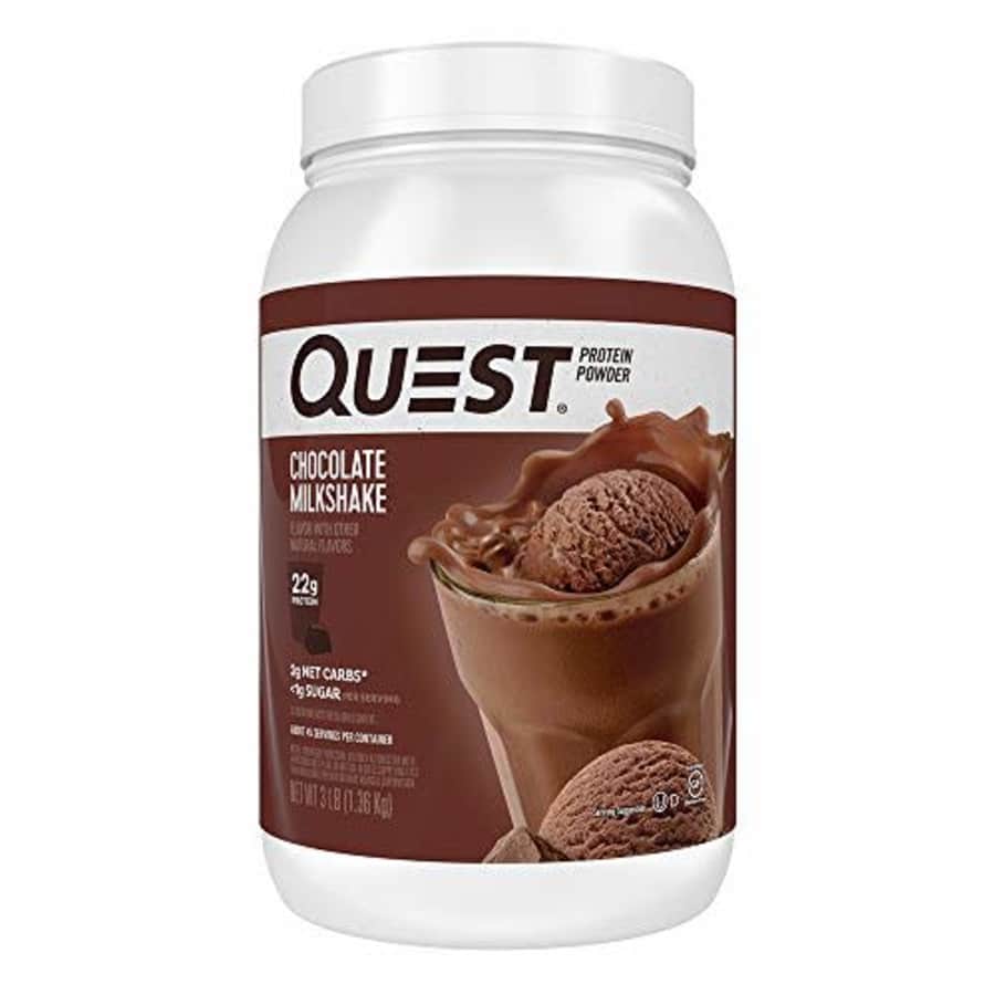 Quest Nutrition Chocolate Milkshake Protein Powder, High Protein, Low Carb, Gluten Free, Soy Free, for $56 Quest Nutrition Chocolate Milkshake Protein Powder, High Protein, Low Carb, Gluten Free, Soy Free, for $56