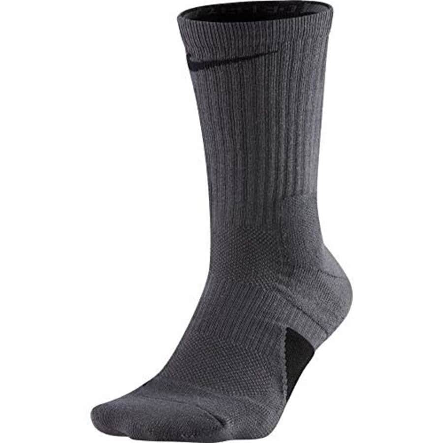 Nike Elite Basketball Crew Socks (Dark Grey/Black/Black, Medium) for $33