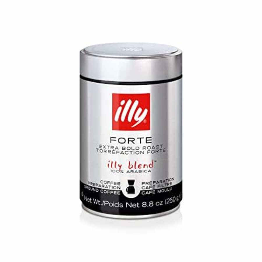 illy Coffee, Drip Ground, Forte, Extra Dark Roast, 100% Arabica Bean Bold Signature Italian Blend, for $12