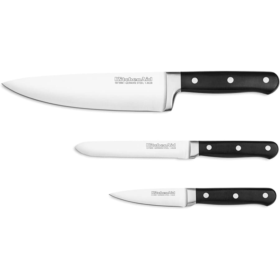 KitchenAid Classic Forged 3-Piece Triple Rivet Starter Cutlery Set for $40