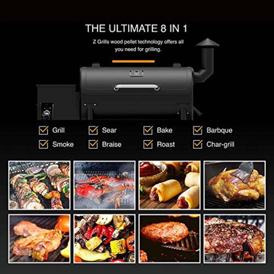 Z GRILLS Pellet Grill Smoker -,6-in-1 Outdoor Wood Pellet BBQ Grills with Electric Digital Control, for $423 Z GRILLS Pellet Grill Smoker -,6-in-1 Outdoor Wood Pellet BBQ Grills with Electric Digital Control, for $423