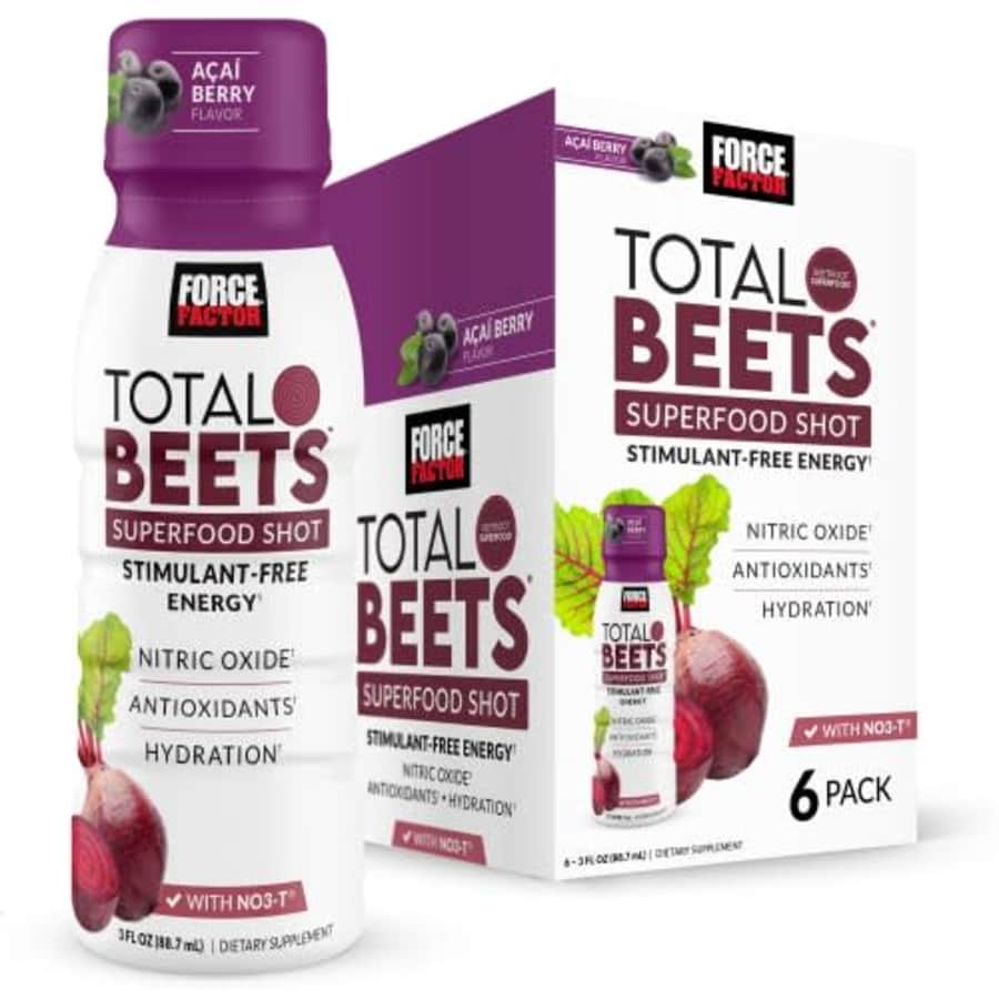 Force Factor Total Beets Superfood Shots for Healthy All-Day Stamina, Energy Drink Alternative with for $20