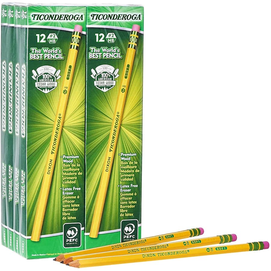 Ticonderoga #2 Unsharpened Pencil 96-Pack for $18