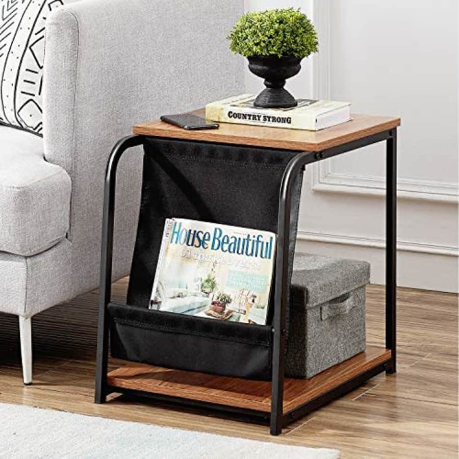 VECELO Modern Nightstand Side End Table with Magazine Holder Sling Stackable Accent Furniture for for $26
