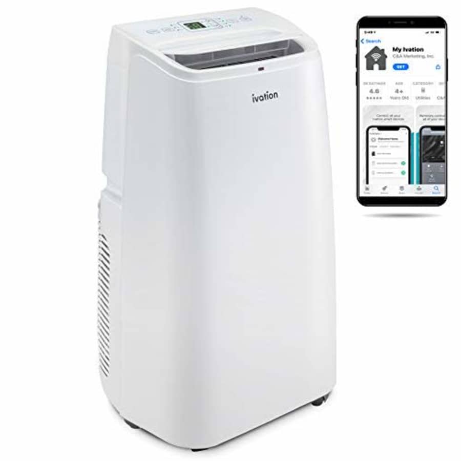 Ivation 10,000 BTU Portable Air Conditioner with Wi-Fi for Rooms Up to 350 Sq Ft (6,500 BTU SACC) for $230