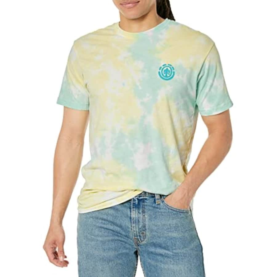 Element Men's Logo Short Sleeve Tee Shirt, Yellow Alright Alright TD, XL for $25