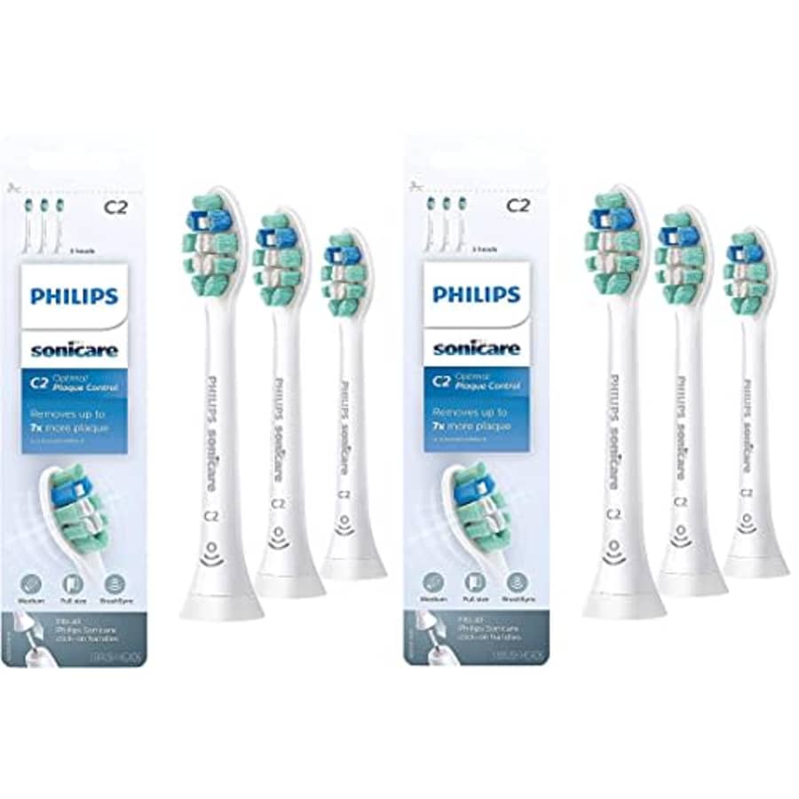 Sonicare Genuine C2 Optimal Plaque Control Toothbrush Head, 6 Pack, White for $34