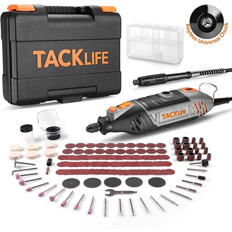 Tacklife 150-Piece Rotary Tool Kit with MultiPro Keyless Chuck for $23 Tacklife 150-Piece Rotary Tool Kit with MultiPro Keyless Chuck for $23