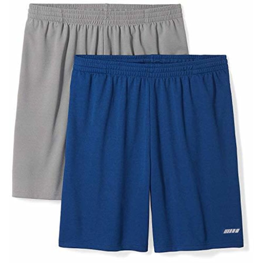 Amazon Essentials Men's Performance Tech Loose-Fit Shorts, Grey/Navy, XX-Large Big for $25 Amazon Essentials Men's Performance Tech Loose-Fit Shorts, Grey/Navy, XX-Large Big for $25