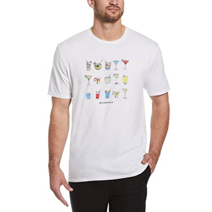 Cubavera Men's Cocktail Short Sleeve Tee Shirt, White, Large for $17