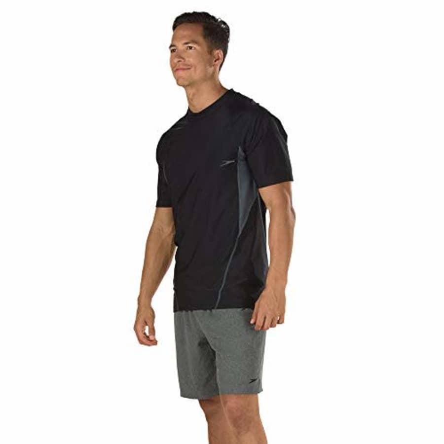 Speedo Men's Uv Swim Shirt Short Sleeve Fitness Rashguard Tee - Manufacturer Discontinued for $14 Speedo Men's Uv Swim Shirt Short Sleeve Fitness Rashguard Tee - Manufacturer Discontinued for $14