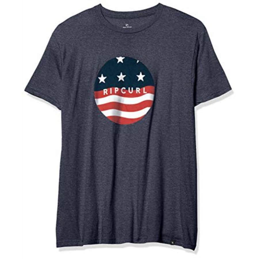 Rip Curl Men's Big Boys' Freedom Flag Premium TEE Shirt, Indigo, S for $15