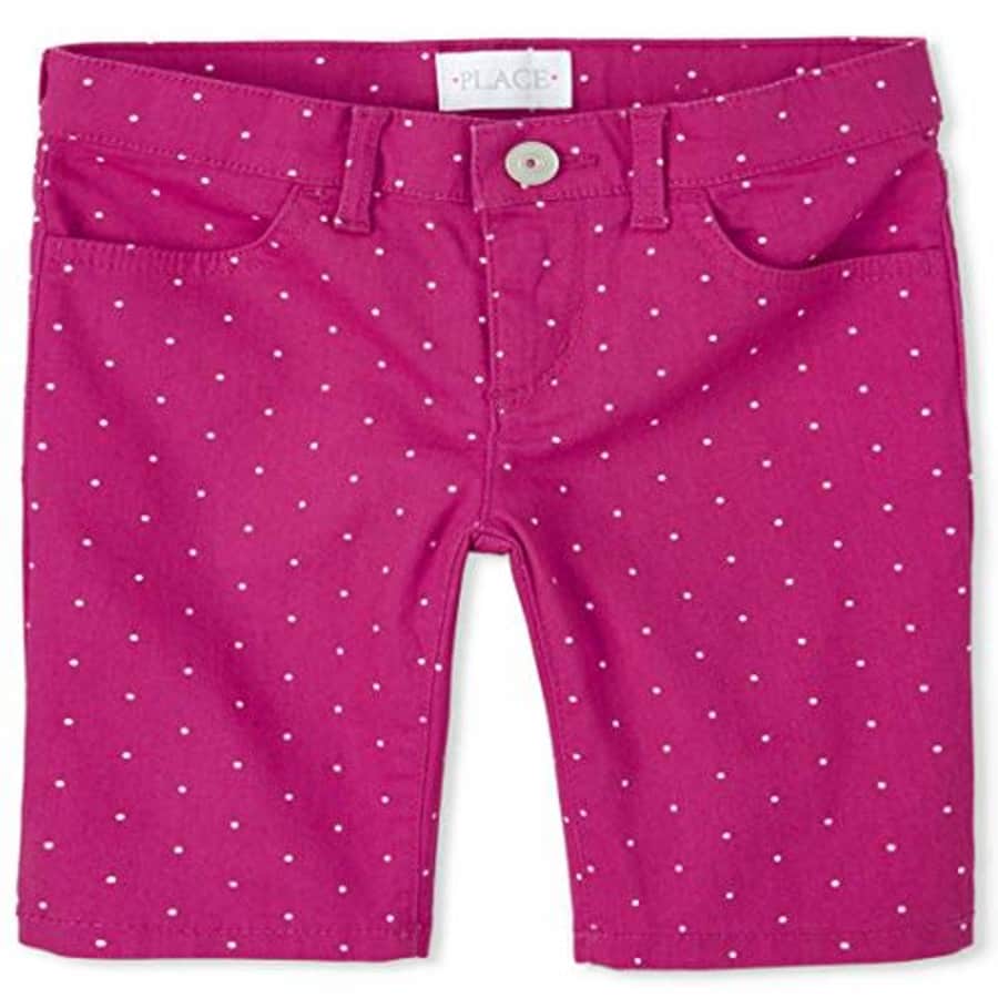 The Children's Place Girls' Slim Solid Skimmer Shorts, Hawaiian Hibiscus, 6X/7S for $12