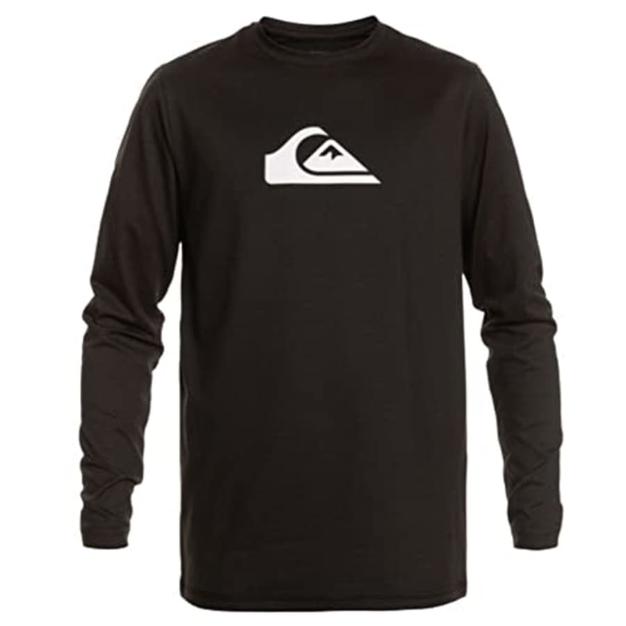 Quiksilver Men's Standard Solid Streak Ls Long Sleeve Surf Tee Rashguard, Black, XL for $67