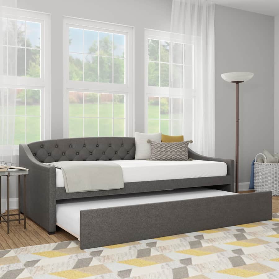 Hillsdale Zoey Tufted Upholstered Twin Daybed w/ Trundle for $219