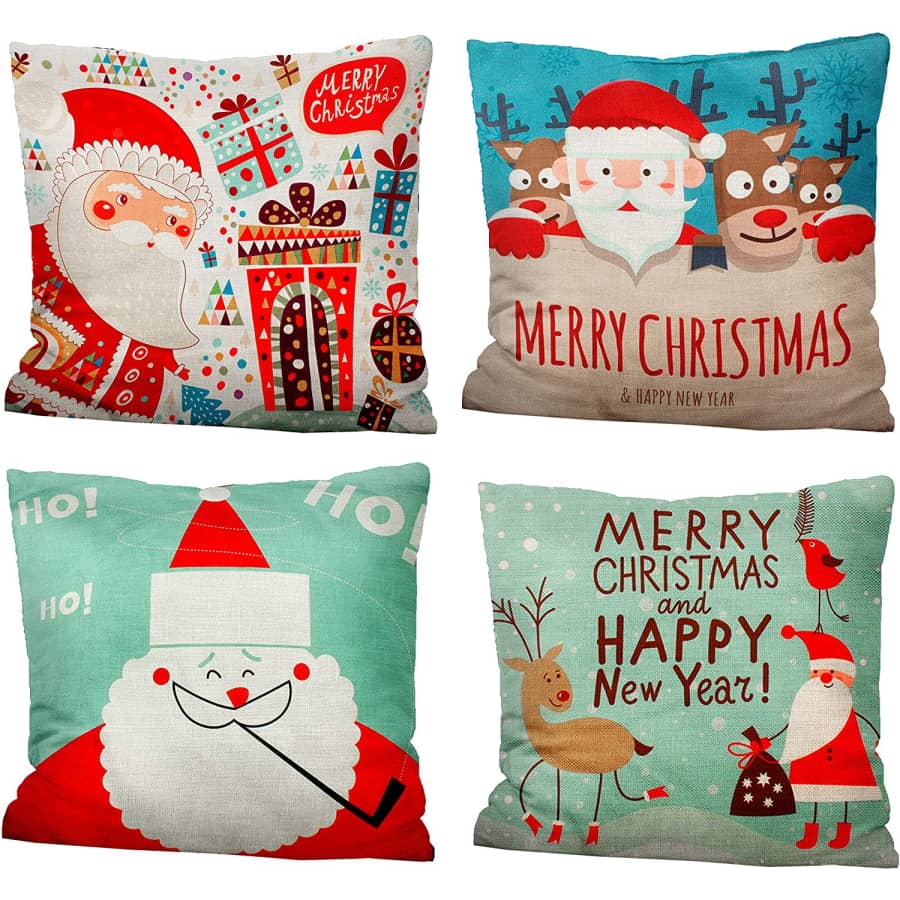 iMucci 18" Christmas Pillow Covers 4-Pack for $10 iMucci 18" Christmas Pillow Covers 4-Pack for $10