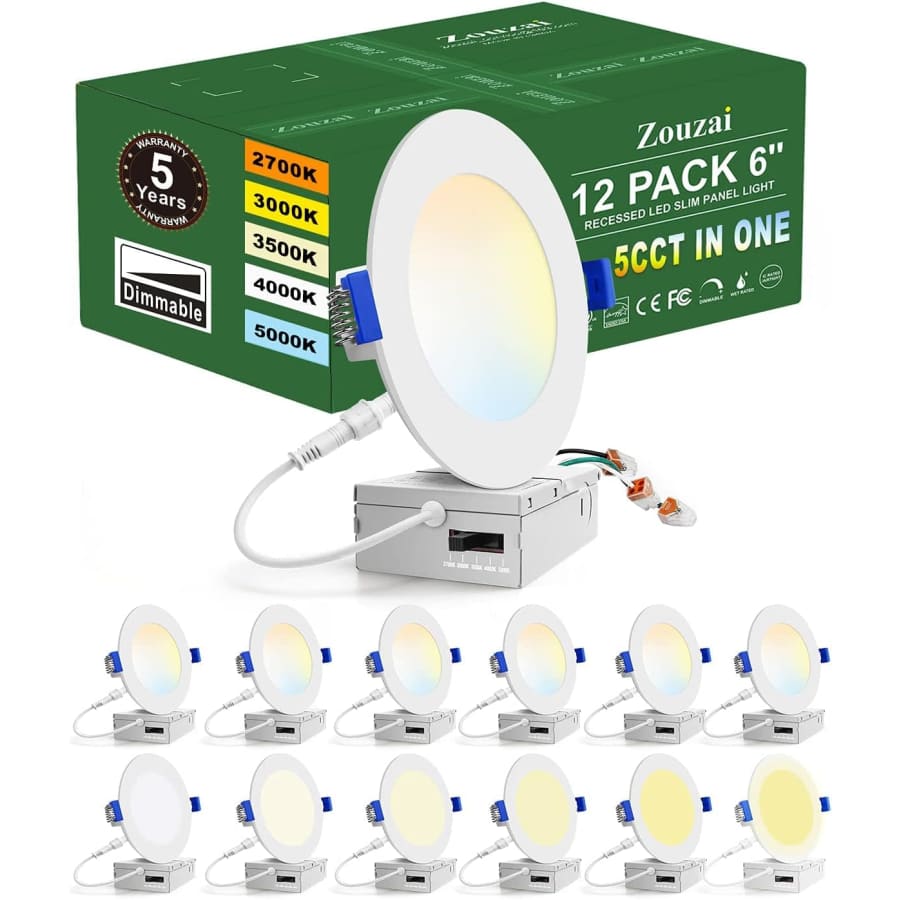 6" Ultra-Thin LED Recessed Ceiling Light 12-Pack for $67