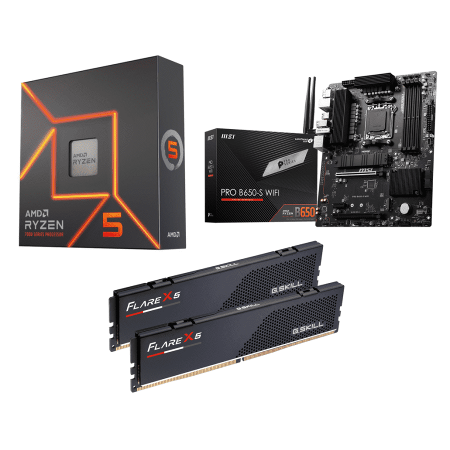 AMD Ryzen 5 7600X CPU w/ MSI Pro B650-S Mobo & G.SKILL Flare X5 32GB RAM for $299 AMD Ryzen 5 7600X CPU w/ MSI Pro B650-S Mobo & G.SKILL Flare X5 32GB RAM for $299