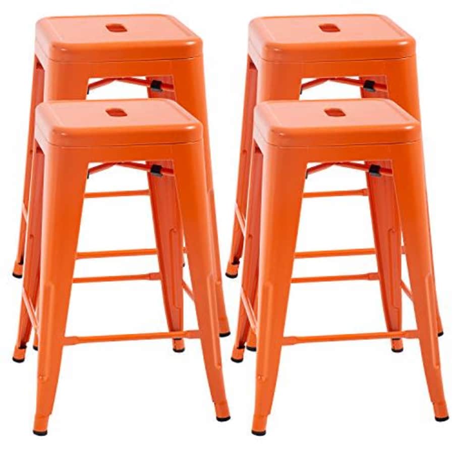 FDW Metal Bar Stools Set of 4 Counter Height Barstool Stackable Barstools 24 Inch 30 Inch Indoor for $60 FDW Metal Bar Stools Set of 4 Counter Height Barstool Stackable Barstools 24 Inch 30 Inch Indoor for $60