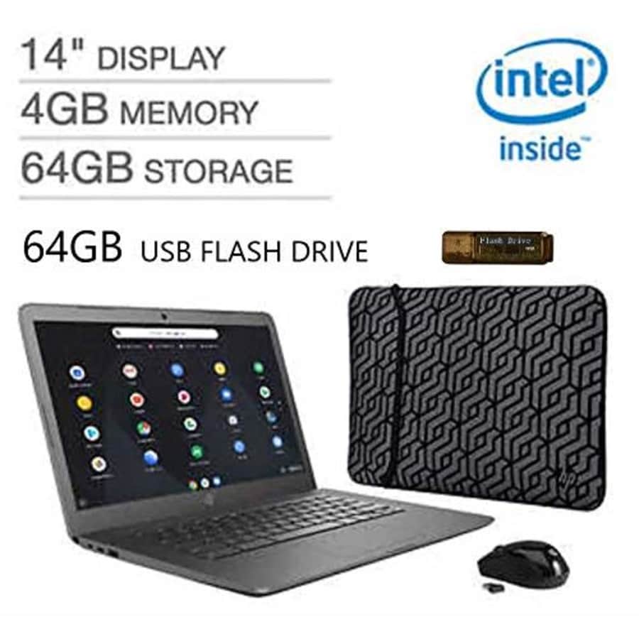 Latest_HP 14" FHD Chromebook Laptop, Intel Celeron N3350 Processor, 4GB RAM, 64GB EMMC Storage + for $279