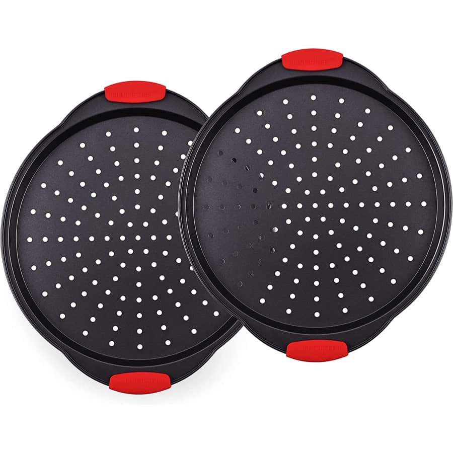 NutriChef Non-Stick Pizza Tray 2-Pack for $18