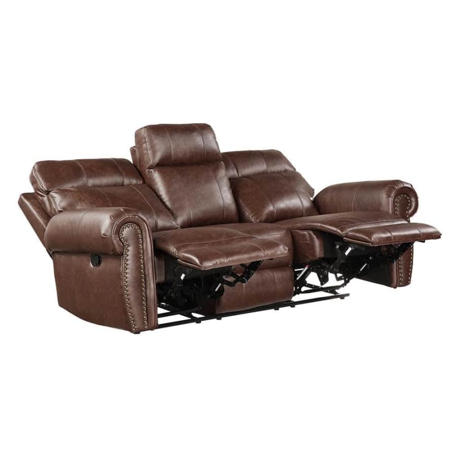Stader 83" Faux Leather Manual Double Reclining Sofa for $692