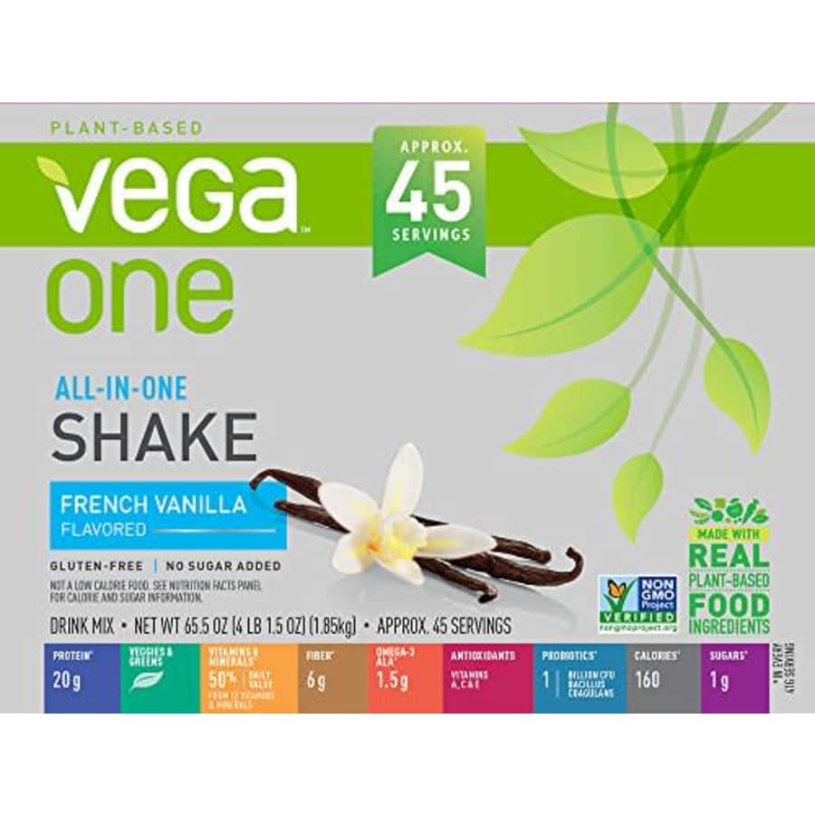 Vega All-In-One Nutritional Shake French Vanilla, XL, (45 Servings) - Plant Based Vegan Protein for $100 Vega All-In-One Nutritional Shake French Vanilla, XL, (45 Servings) - Plant Based Vegan Protein for $100