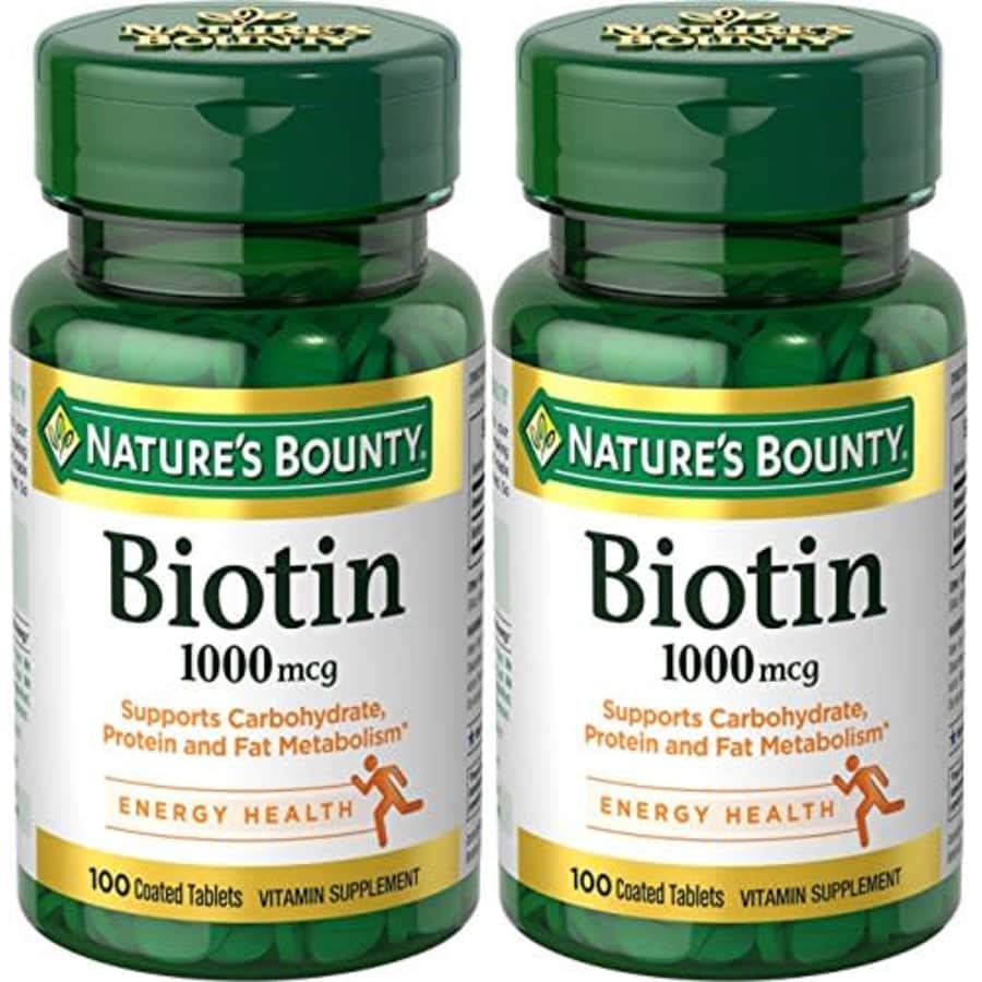 Nature's Bounty Biotin 1000 mcg, 100 Count (2 Pack) for $12