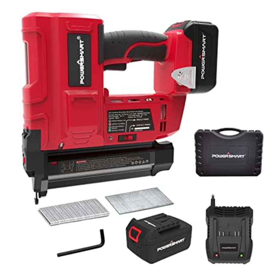 PowerSmart Cordless Brad Nailer and Stapler Kit, 20V 18 Gauge Cordless Nail Gun, 2 in 1 Brushless for $155