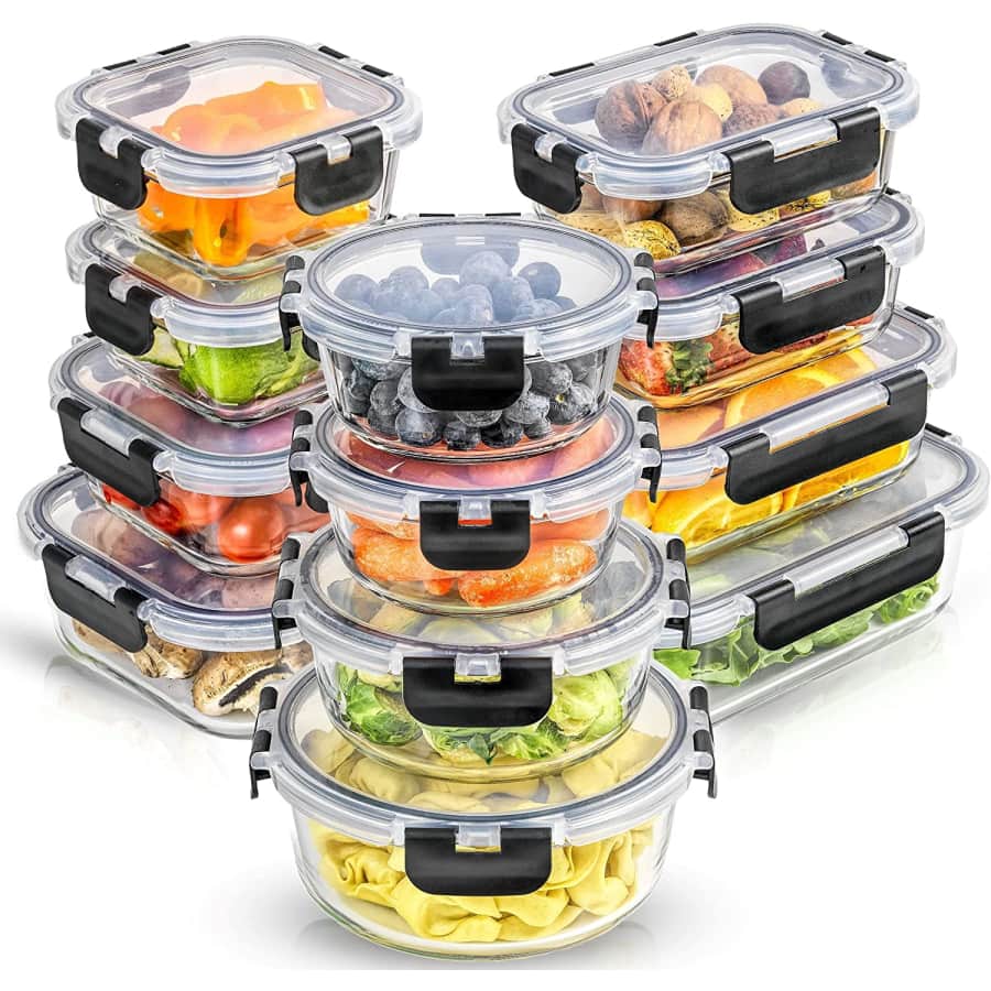 JoyFul by JoyJolt 24-Piece Borosilicate Glass Storage Container Set for $40