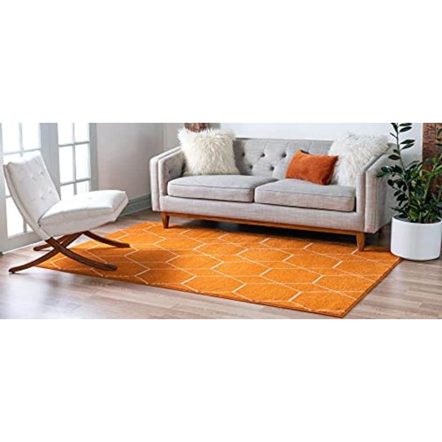 Unique Loom Trellis Frieze Collection Lattice Moroccan Geometric Modern Orange Area Rug (4' 0 x 6' for $48 Unique Loom Trellis Frieze Collection Lattice Moroccan Geometric Modern Orange Area Rug (4' 0 x 6' for $48