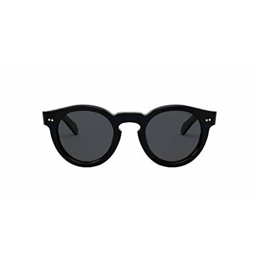 Polo Ralph Lauren Men's PH4165 Round Sunglasses, Shiny Black/Grey, 46 mm for $126