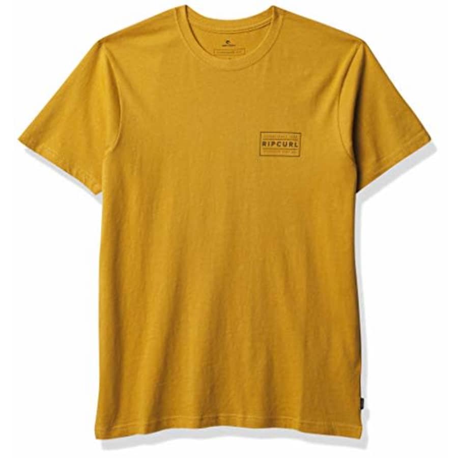 Rip Curl Men's Big Boys' Driven Box TEE Shirt, Mustard, S for $14